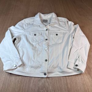 Liverpool Los Angeles White Denim Jacket Women’s XL Stretch Jean Coat